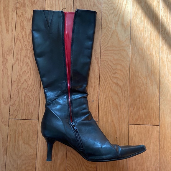 Town Shoes Leather Stiletto Heel Boots - Picture 1 of 5